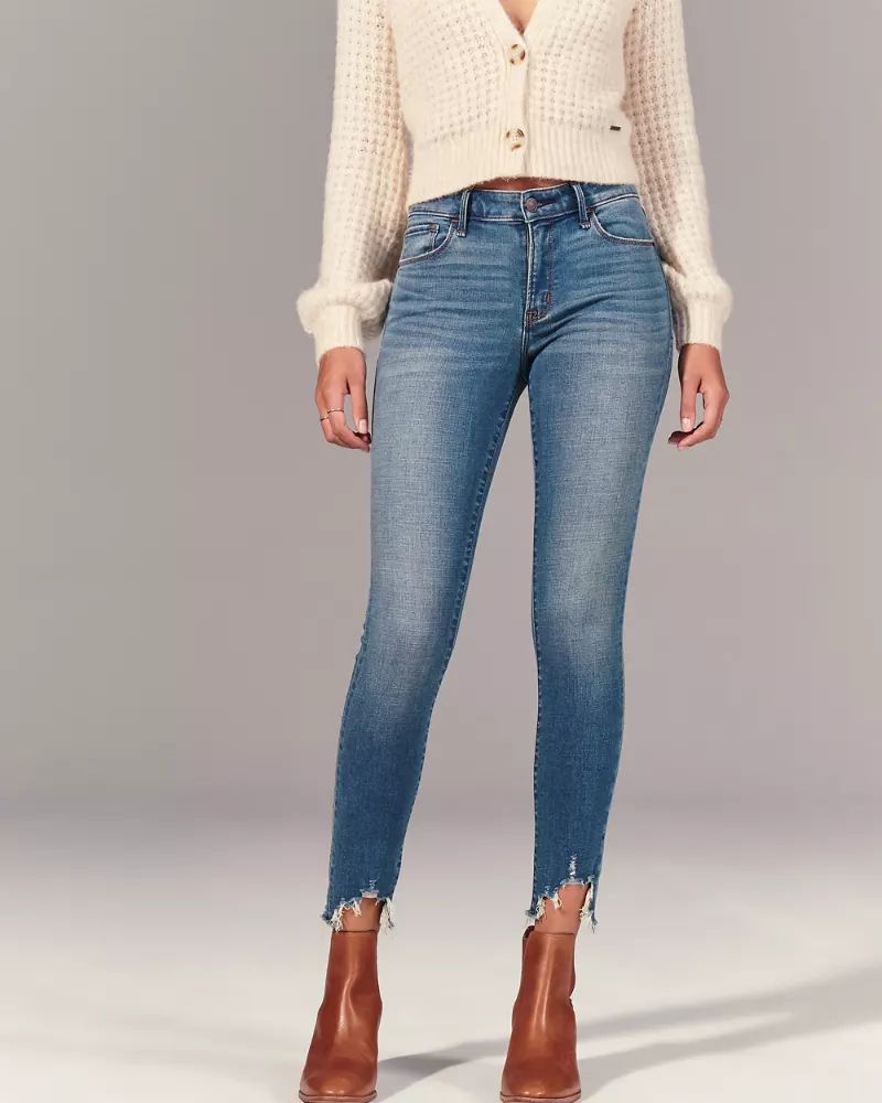 Mid Rise Super Skinny Ankle Jeans | Abercrombie & Fitch US & UK