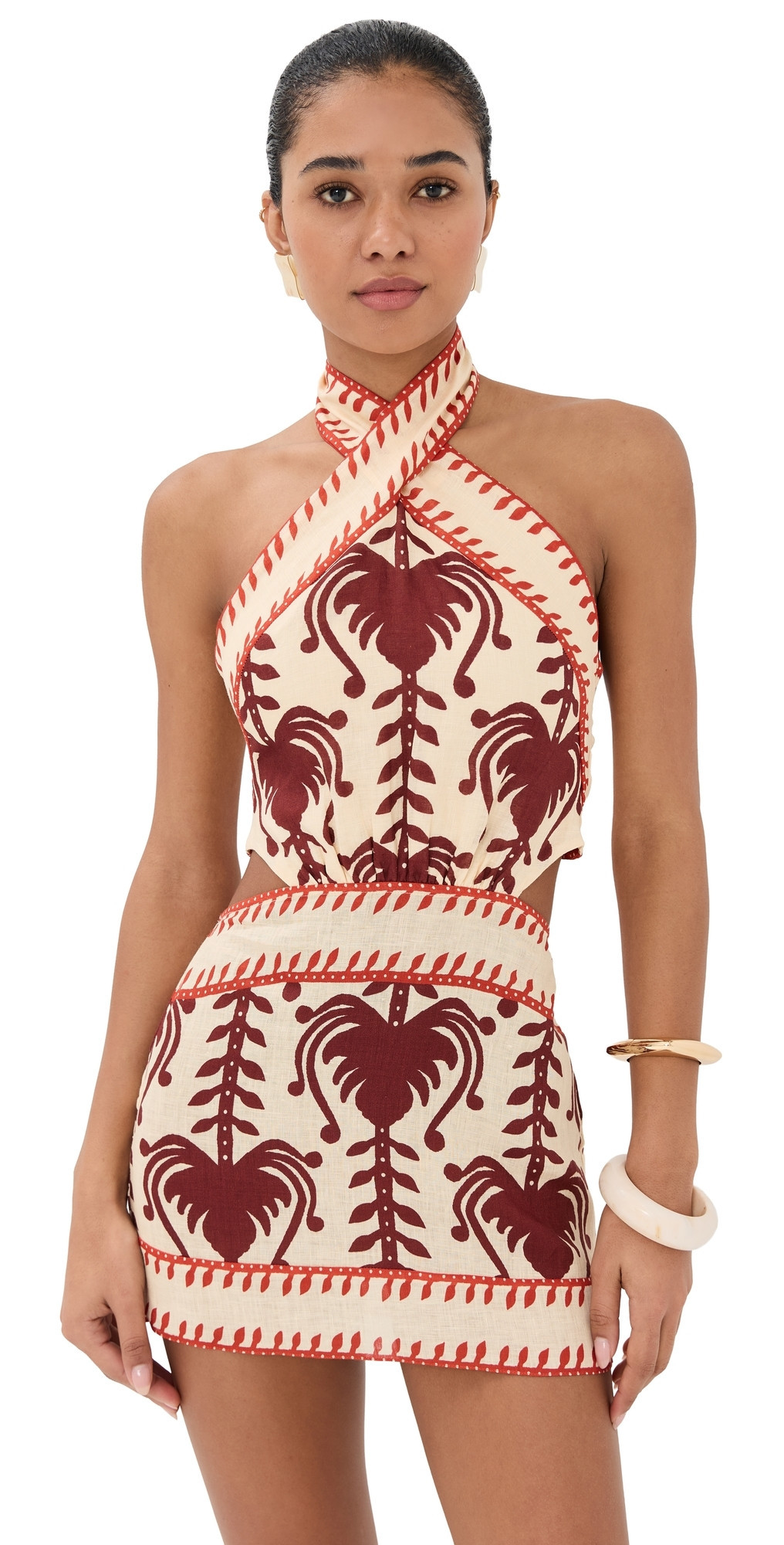 Johanna Ortiz Tide Strength Mini Dress Ecru/Marsala 6 | Shopbop