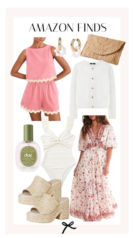 Amazon finds perfect for spring. Love this pink set, tweed sweater, maxi dress, bathing suit, and spring accessories. 

#LTKstyletip #LTKSeasonal #LTKfindsunder100