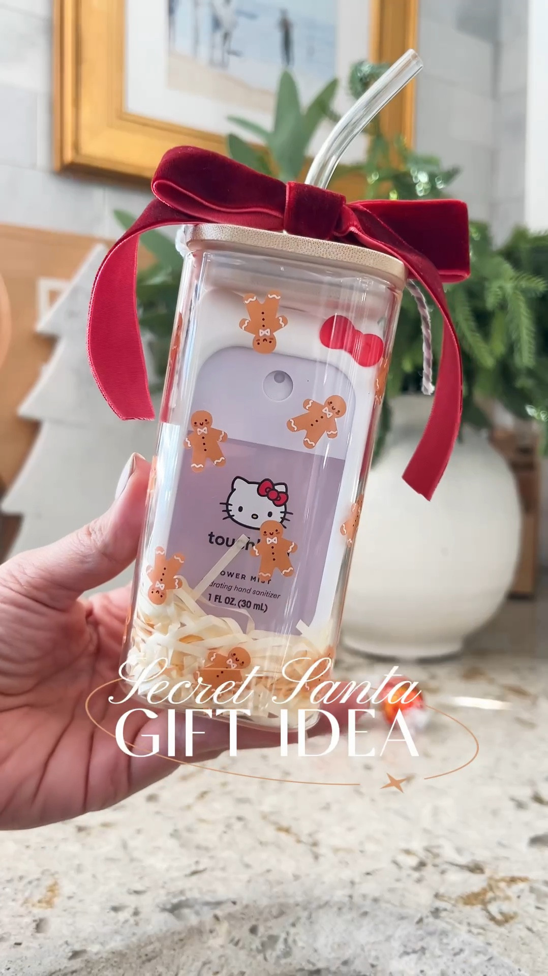 This reusable gingerbread glass cup is as cute as it gets and doubles as part of the gift!

Here’s what I added:
🎄 A gift card
🎄 Hello Kitty hand sanitizer
🎄 Festive candy

Topped it with the lid and a bow for a thoughtful, practical, and festive gift idea. Perfect for spreading holiday cheer!

#LTKSeasonal #LTKHoliday
