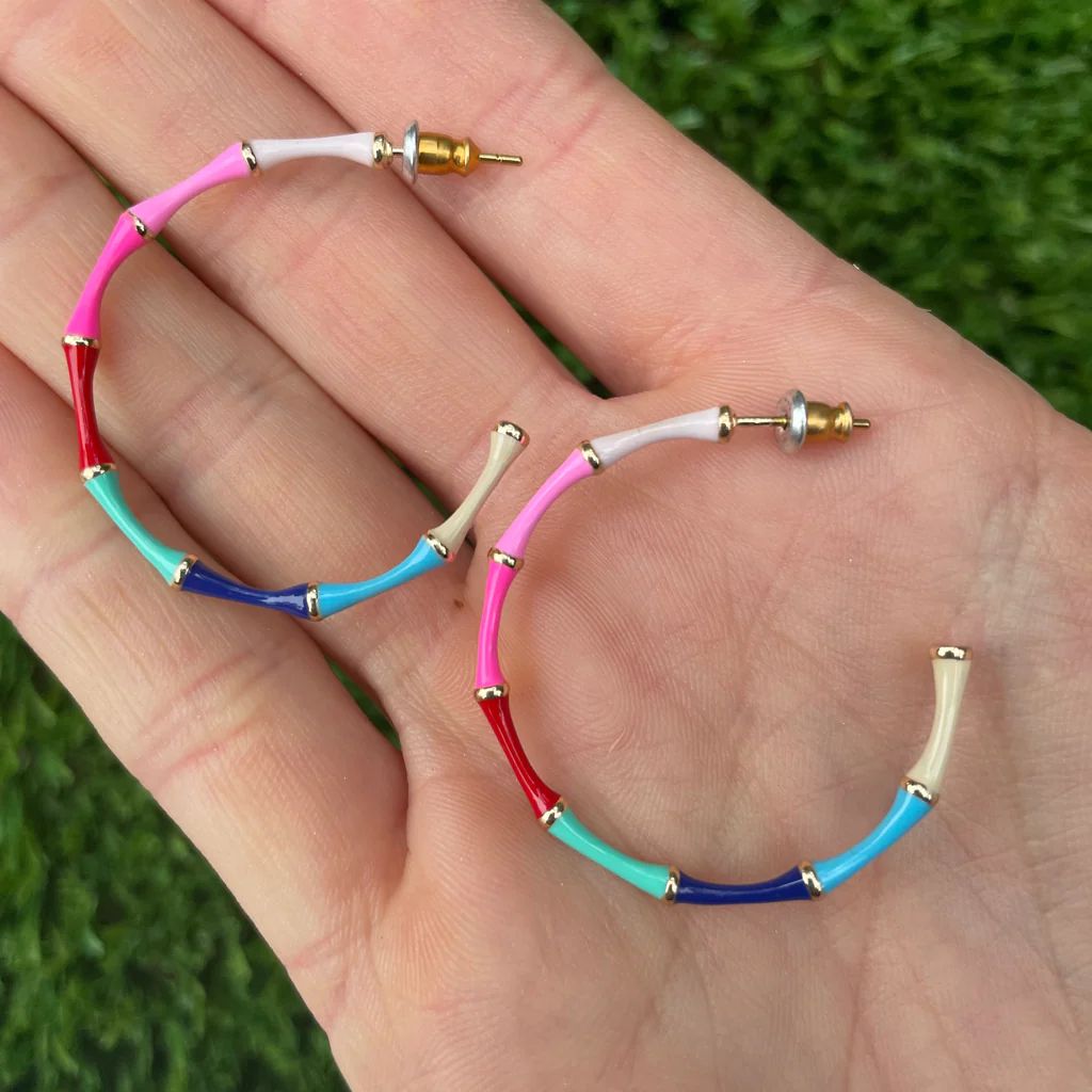 Colorful Bamboo Hoops | Erin McDermott Jewelry