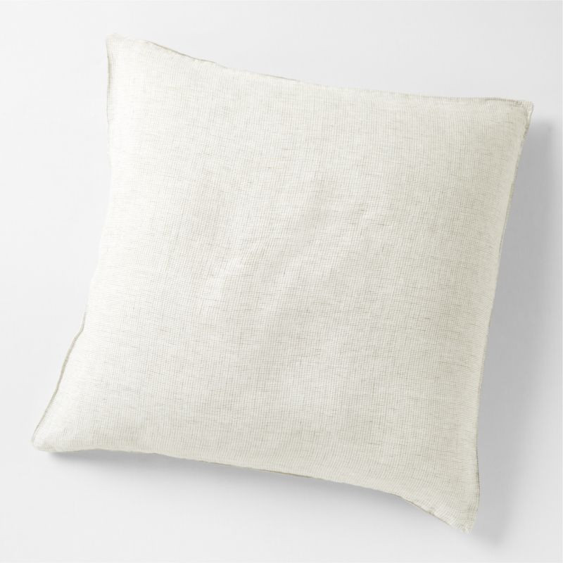 New Natural Hemp Garden Green Grid Euro Bed Pillow Sham + Reviews | Crate & Barrel | Crate & Barrel