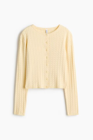 H & M - Cable-Knit Cardigan - Yellow | H&M (US + CA)