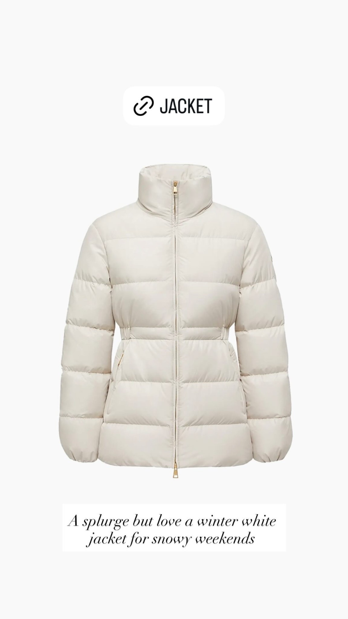 A splurge but love a winter white jacket for snowy weekends! Winter jacket, winter outfit. 

#LTKootd #LTKHoliday #LTKGiftGuide