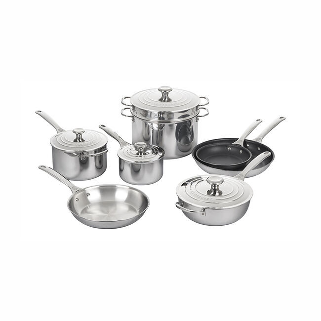 Signature Stainless Steel 12-Piece Cookware Set | Le Creuset