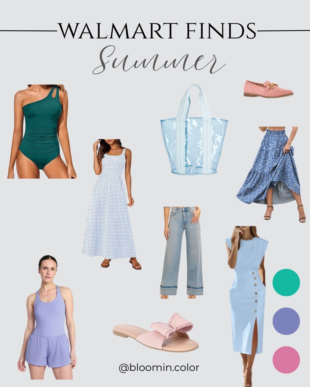 Summer finds. Walmart. True summer spring wardrobe. Muted cool tones for spring. Summer season color analysis outfits. Cool toned spring essentials. Soft summer clothes. Summer color palette spring outfits. 

#LTKSwim #LTKootd

#LTKSeasonal