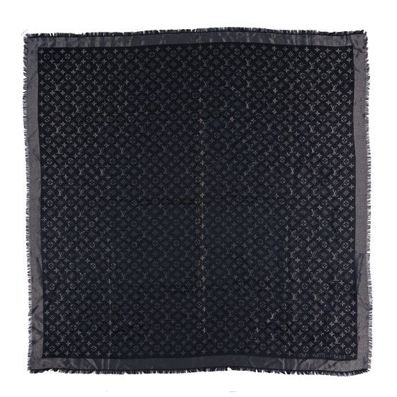 Louis Vuitton: All/Accessories/LOUIS VUITTON Silk Lurex Wool Monogram Shine Shawl Black | FASHIONPHILE (US)