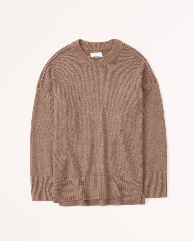 Women's Oversized Fluffy Crew Sweater | Women's | Abercrombie.com | Abercrombie & Fitch (US)