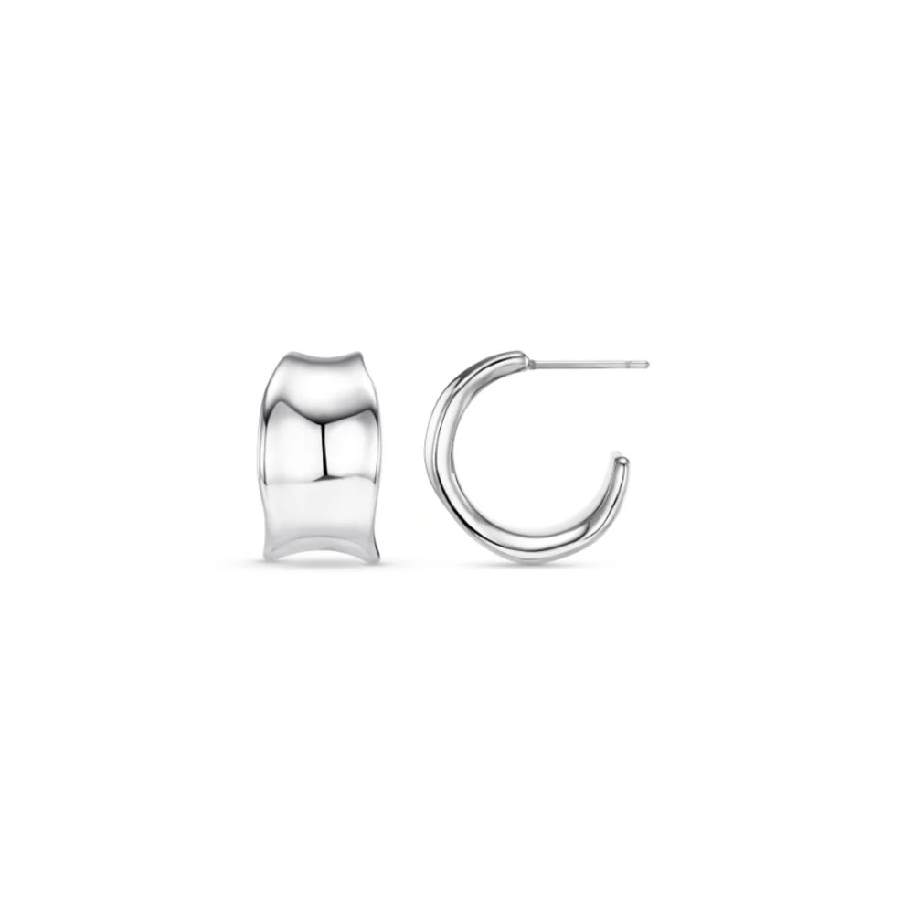 LUXE Chunky Molten Hoop Earrings Silver | Orelia