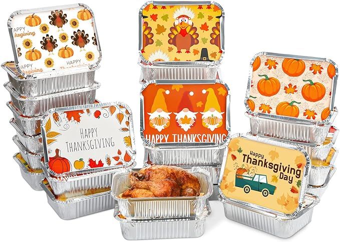 Thanksgiving Leftover Containers with Lids, Thanksgiving to go Containers, Tin Foil, 36 Pieces To... | Amazon (US)