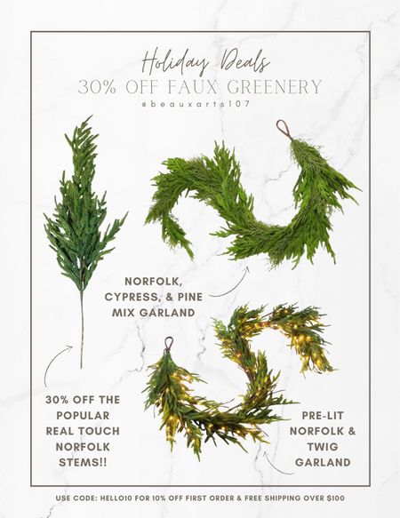 Shop these holiday faux greenery on sale for 30% off!! Lowest price on my Norfolk stems!! Sale

#LTKsalealert #LTKHoliday #LTKhome #LTKHolidaySale