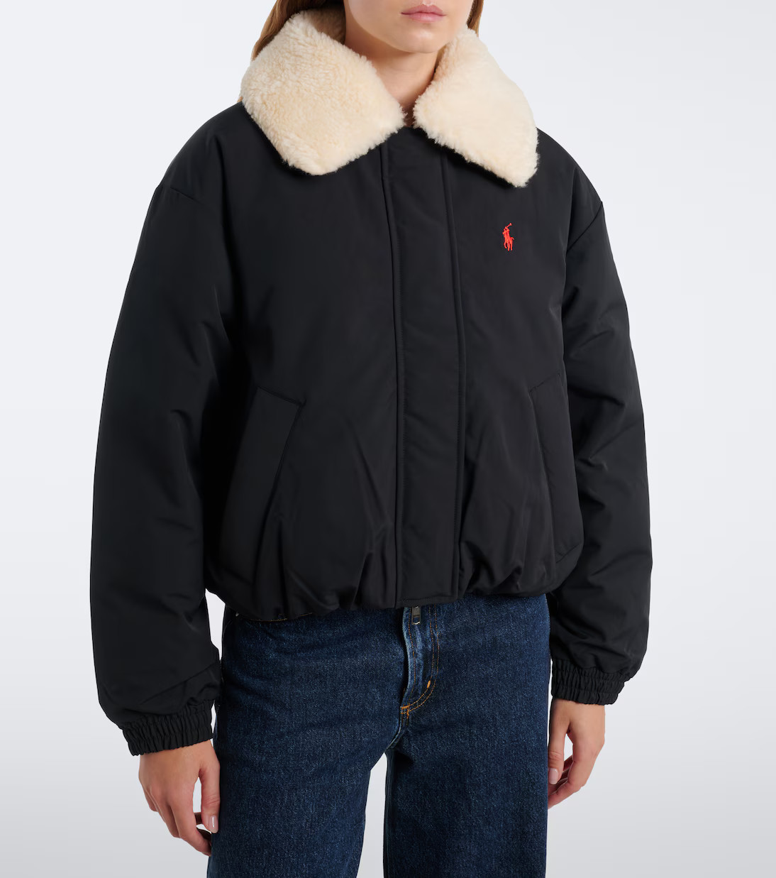 Teddy-trimmed blouson jacket | Mytheresa (UK)