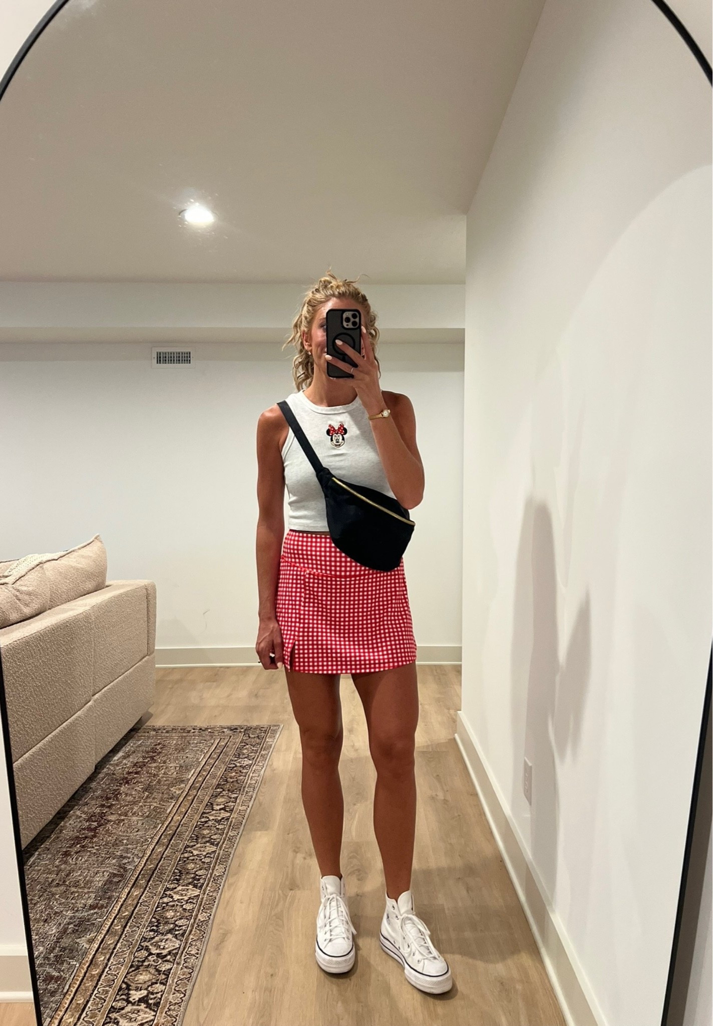 If I had to pick one outfit for Hollywood Studios, it would be this one! The gingham skort gives major vintage Disney vibes, and I love how easy this look is for walking the parks while still feeling cute ❤️🤍

Sizing: Wearing a medium in both the tank and skort

#LTKmomlife #LTKootd #LTKdayinmylife