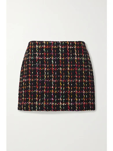 Alice Olivia - Elana Tweed Mini Skirt - Black | NET-A-PORTER (US)