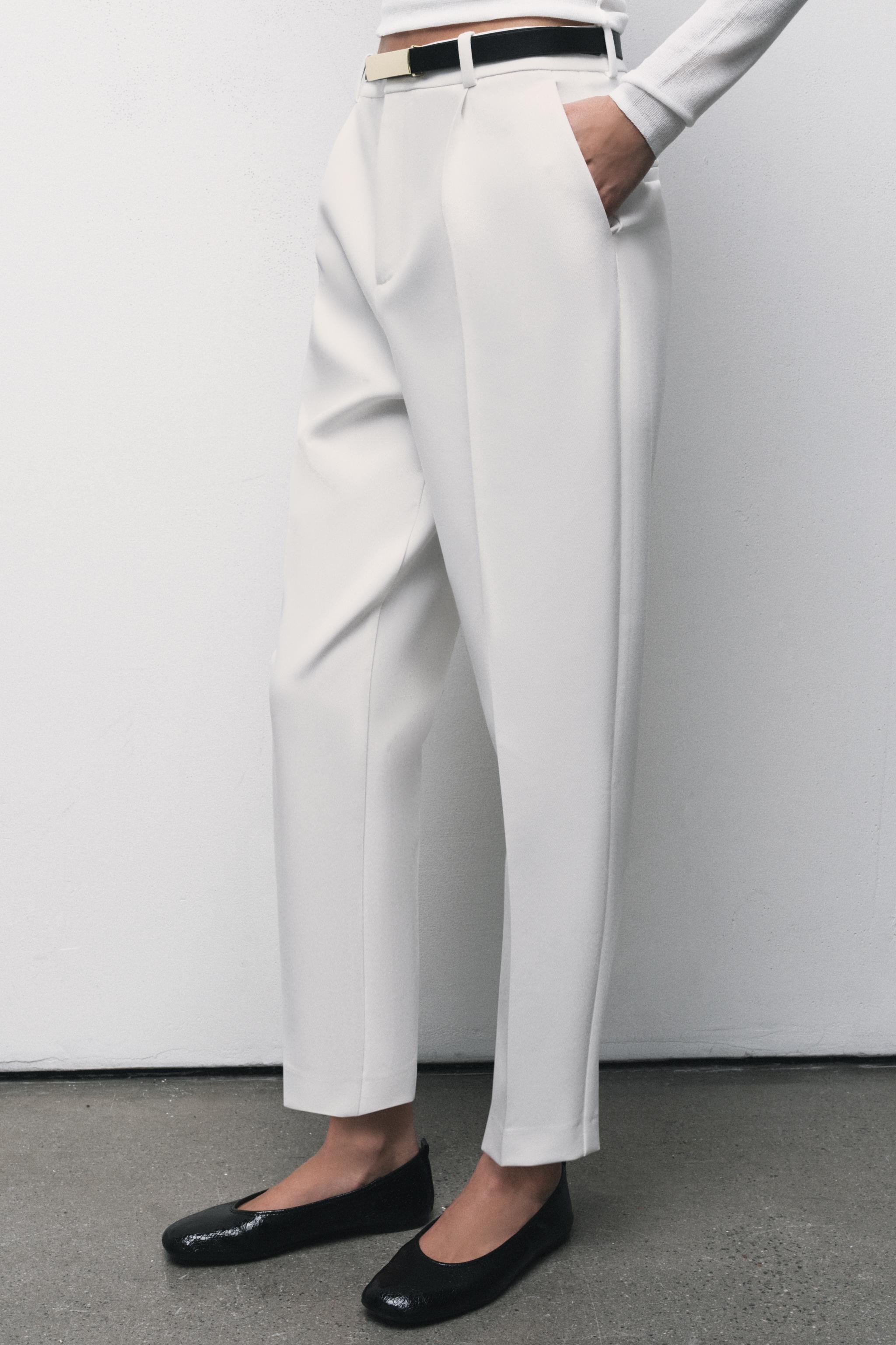 STRAIGHT LEG BELTED PANTS | Zara US