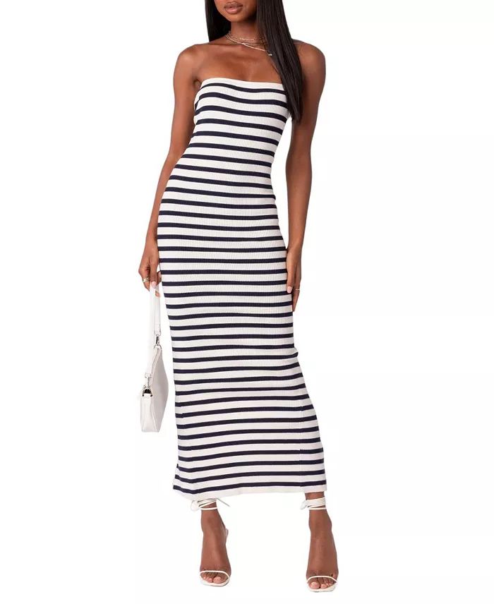 Knit Back Slitted Maxi Dress | Bloomingdale's (US)