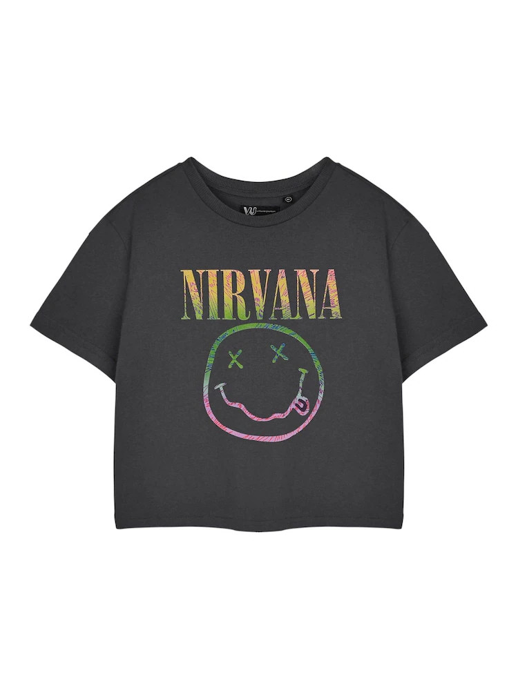 Vanilla Underground Grey Nirvana Crop 100% Cotton T-Shirt | Next US