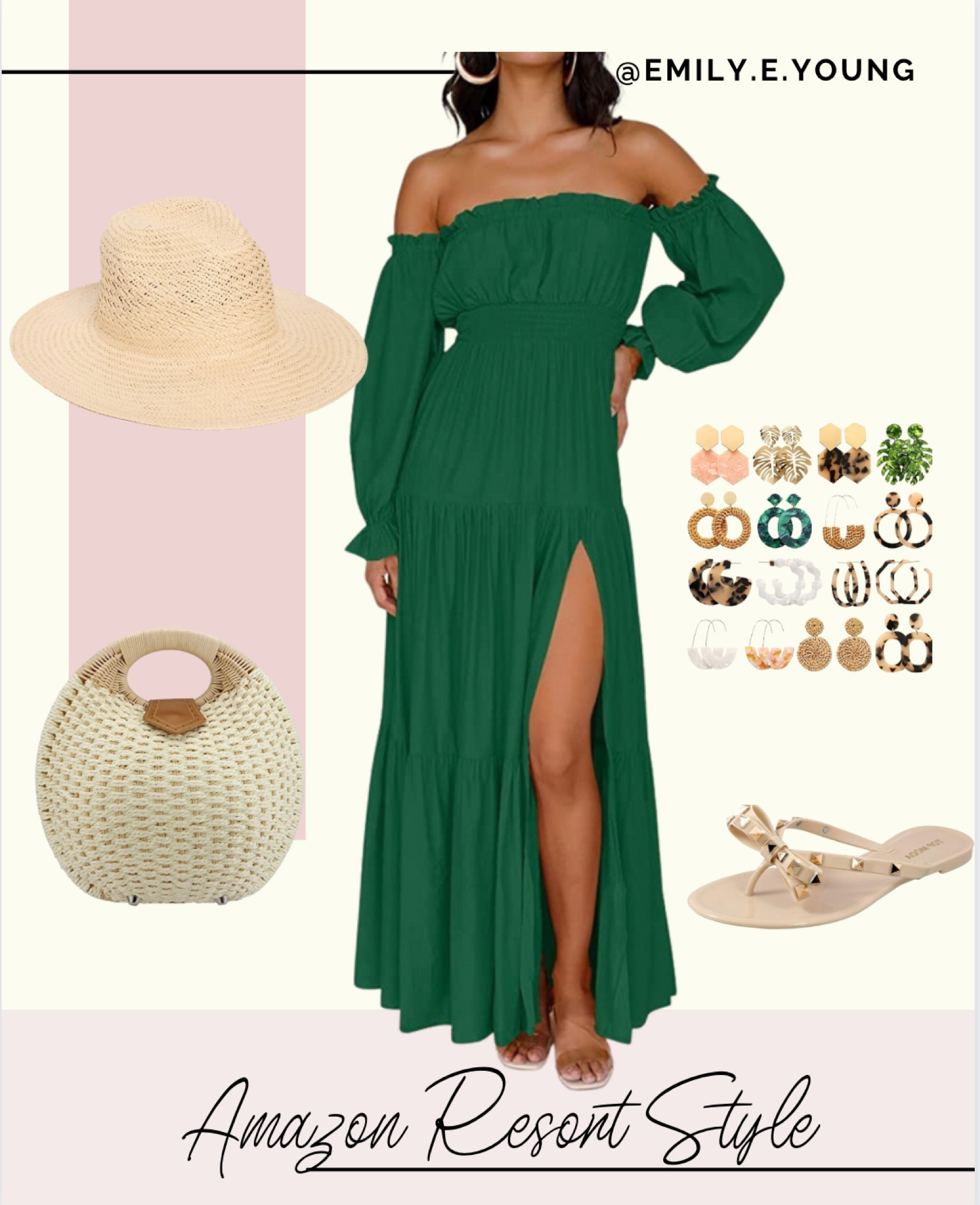 Amazon finds, resort style, vacation outfit, green dress, beach outfit, date night outfit, maxi dress, spring outfit 

#LTKFind #LTKSeasonal #LTKunder100