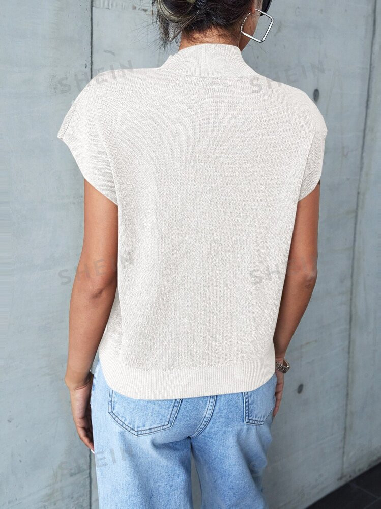 SHEIN Frenchy High Neck Batwing Sleeve Knit Top | SHEIN