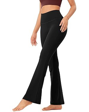 ODODOS Women's Bootcut Yoga Pants Tummy Control Non See Through Bootleg Gym Workout Pants | Amazon (US)