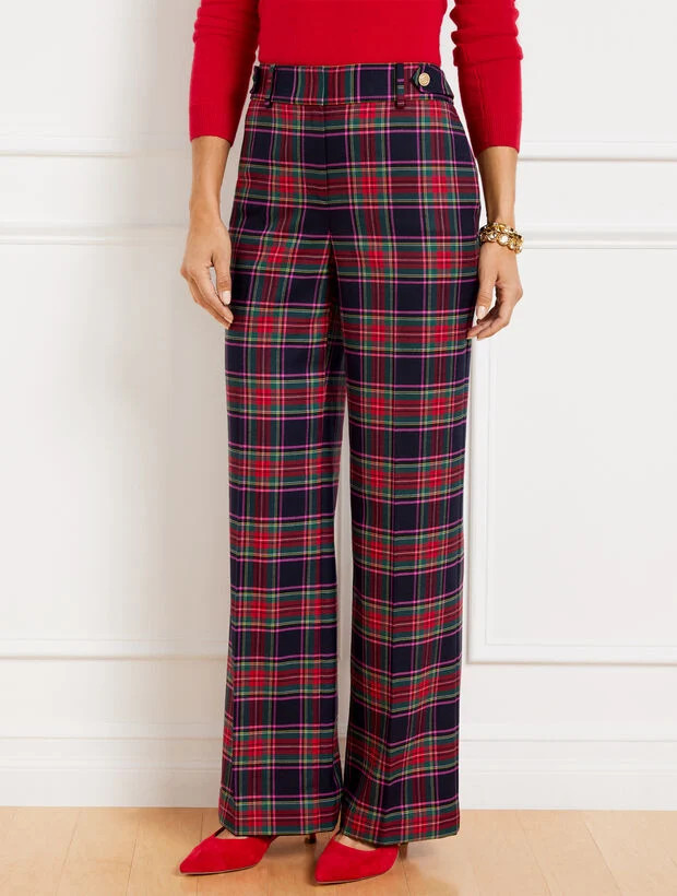 Talbots Greenwich Wide Leg Pants - Dashing Plaid | Talbots