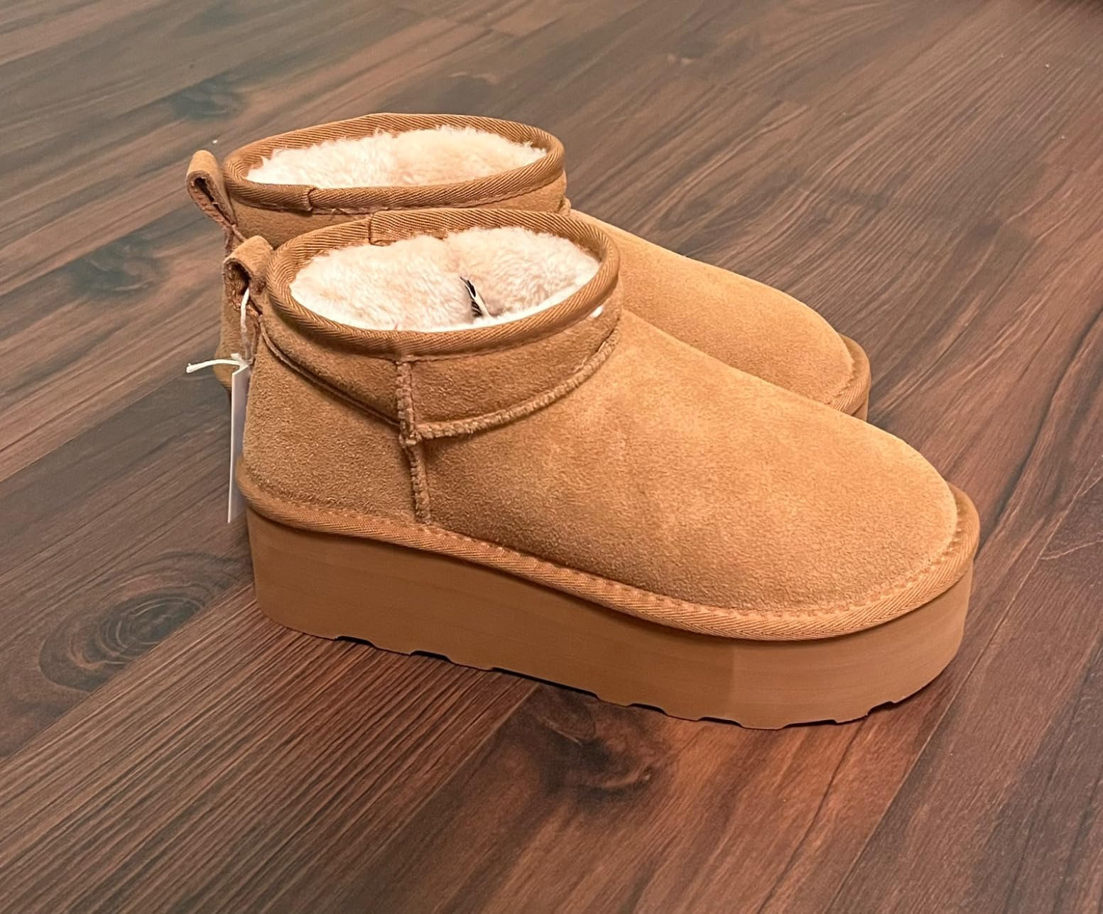 CUSHIONAIRE Hippy Women’s Platform Ankle Boots – Genuine Suede, Faux Fur Lining, Cozy Winter ... | Amazon (US)