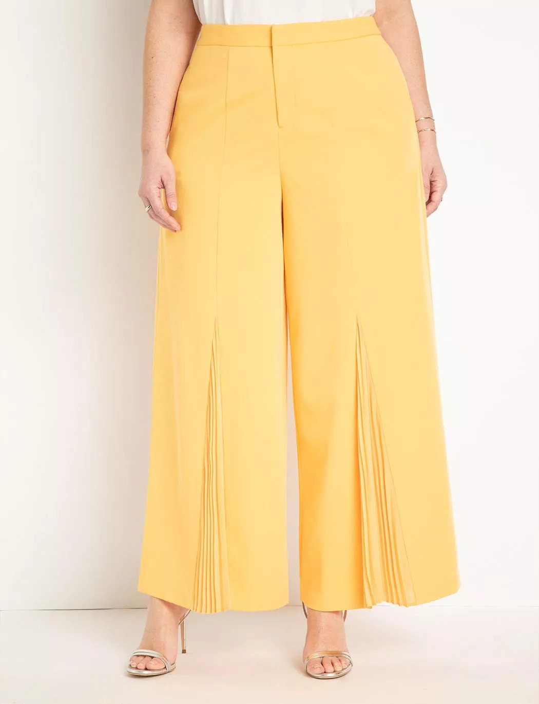 Pleat Detail Wide Leg Pant | Eloquii