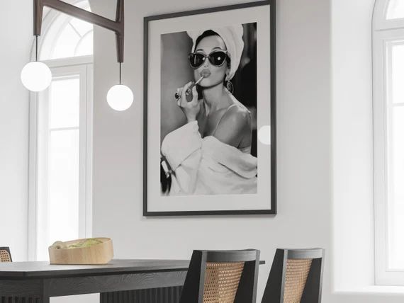 Audrey Hepburn Poster Black and White Audrey Hepburn Print | Etsy | Etsy (US)