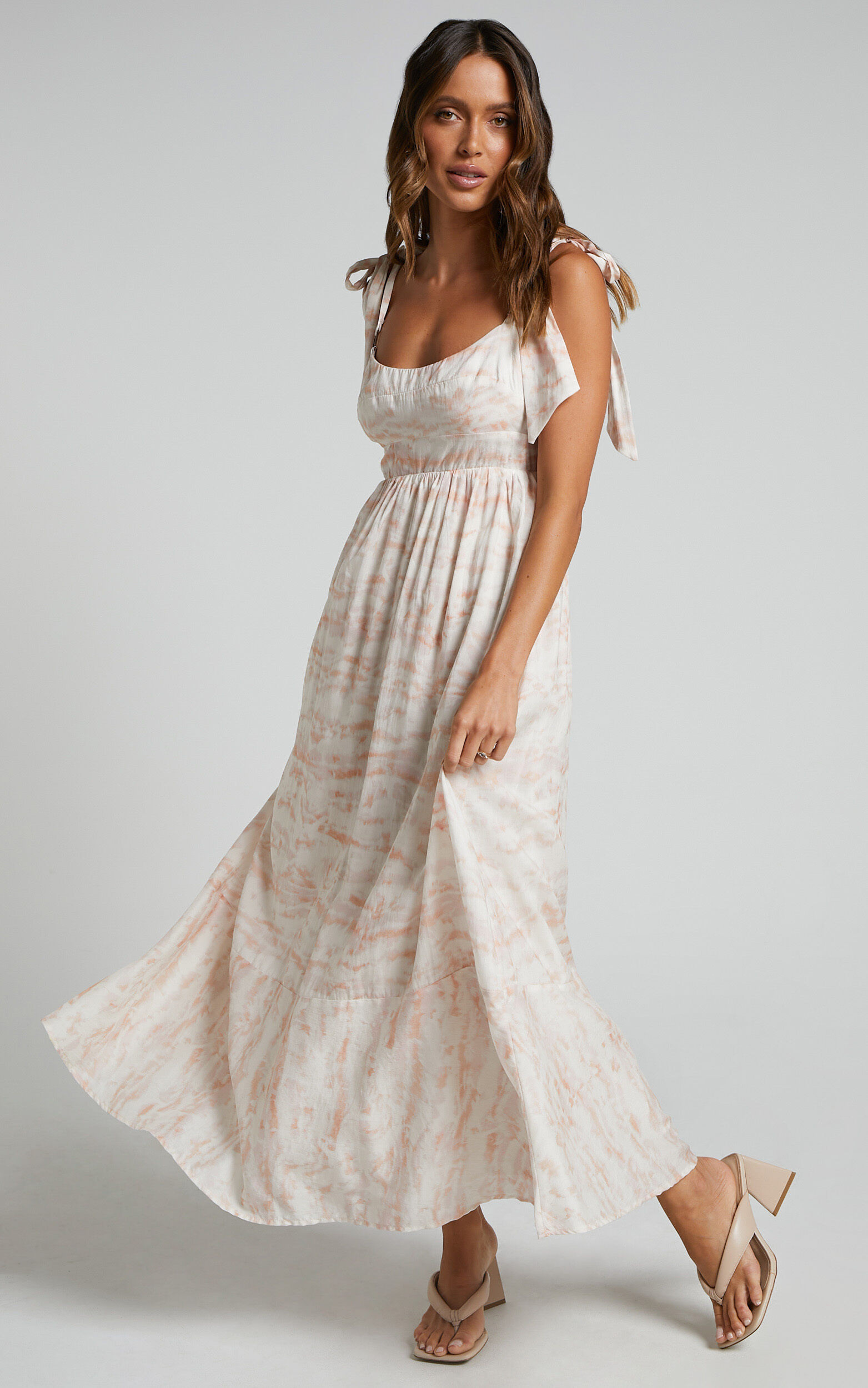 Amalie The Label - Carmina Panelled Bodice Tie Strap Midi Dress in Harlem Print | Showpo (US, UK & Europe)