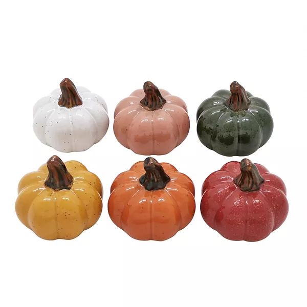 Celebrate Together™ Fall Colorful Ceramic Pumpkin Table Decor 6-piece Set | Kohl's