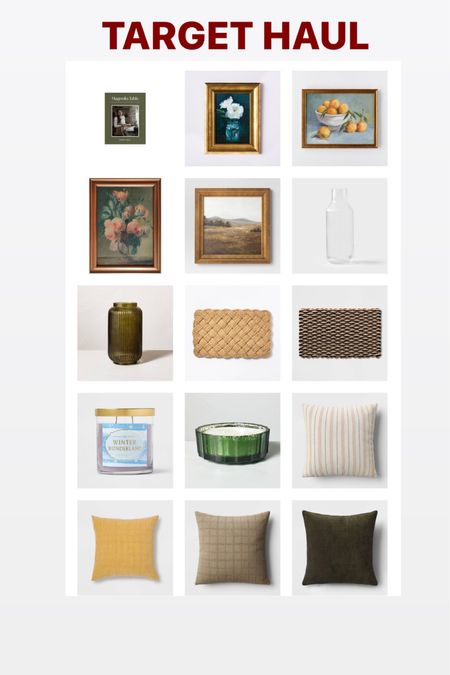 Target home haul!!! 
Ps- the green checkered pillow looks beige on line but it’s green!! 