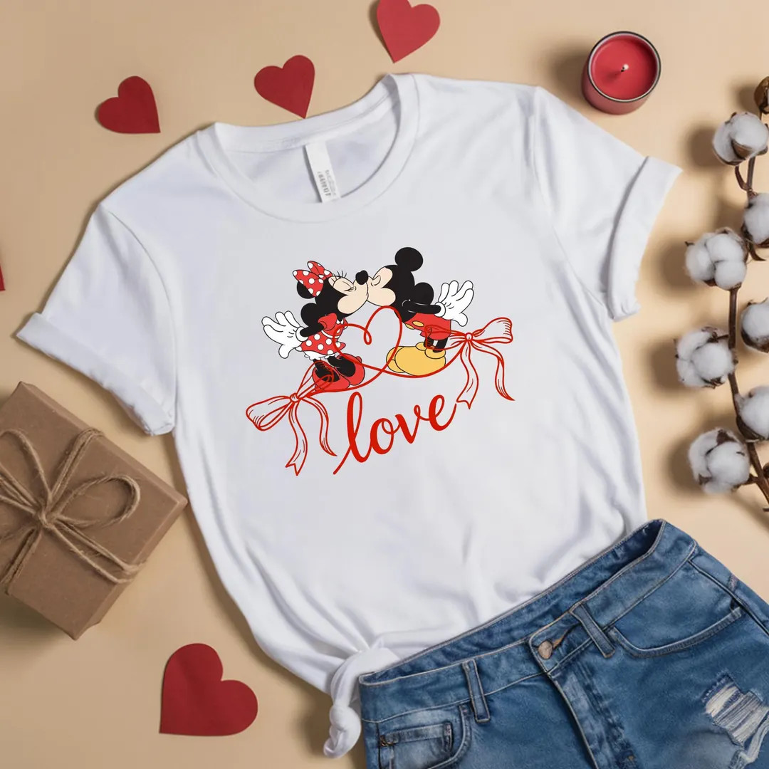 Couple Mouse and Girlfriend Tshirt, Magical Land Valentine Hoodie, Disney Valentines Day Sweater ... | Etsy (US)