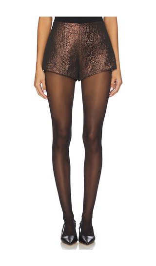 Fleur Metallic Shorts in Brown | Revolve Clothing (Global)