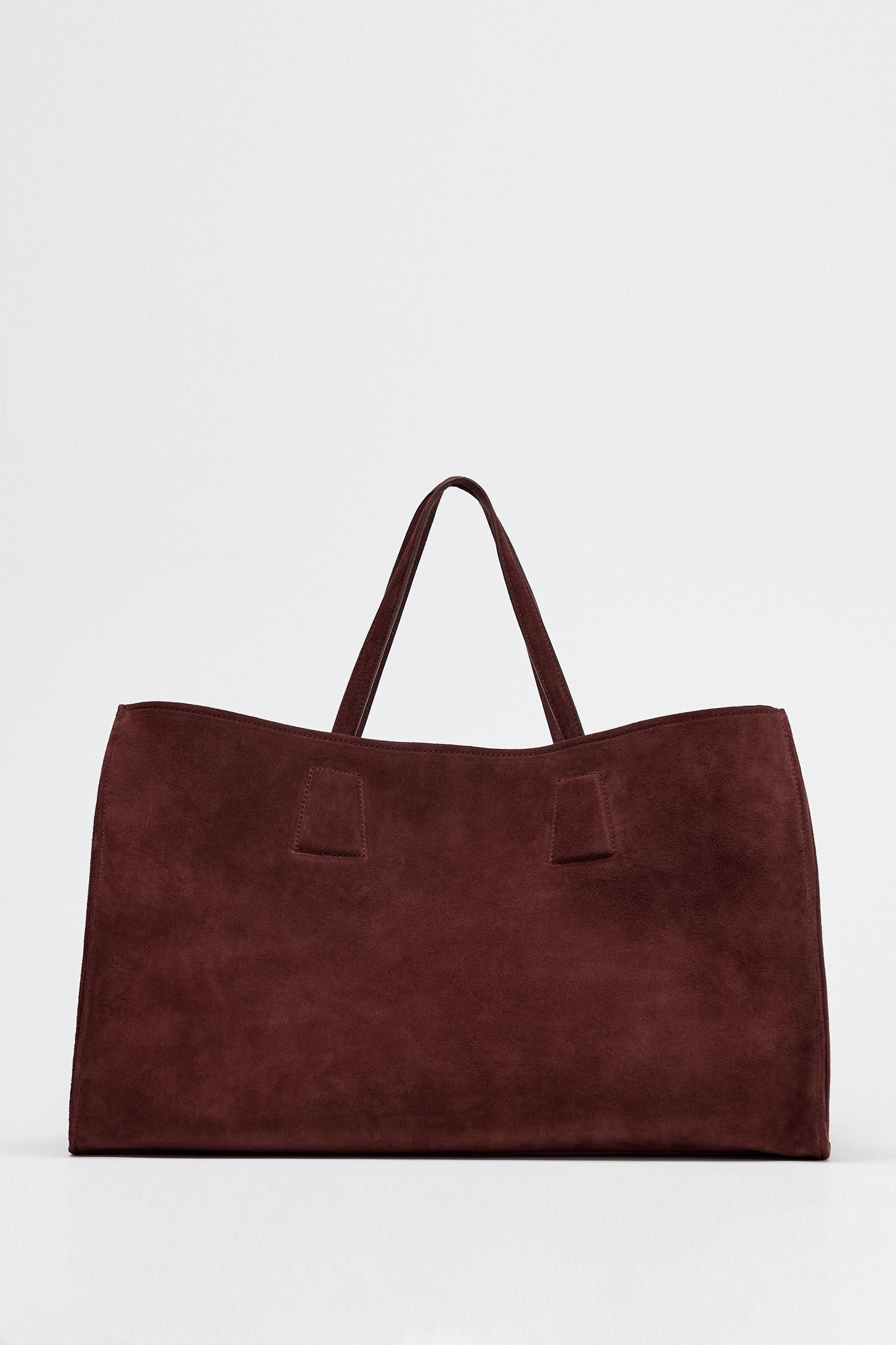 LEATHER MAXI TOTE BAG | Zara UK