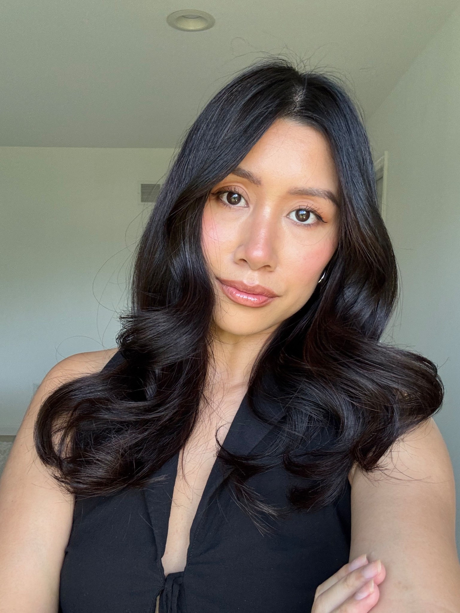 my full face makeup products linked below! Love the rare beauty foundation — looks so natural on 🤍