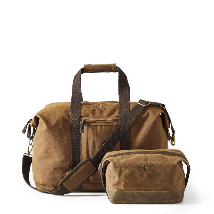 Waxed Canvas Weekender and Pouch Set | Mark and Graham