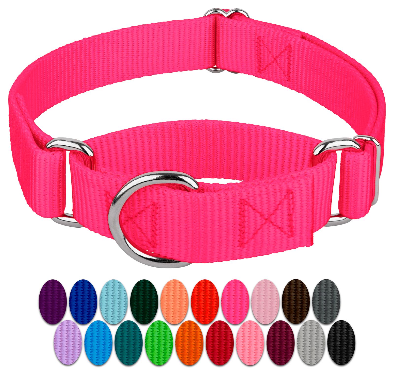 Country Brook Petz® Hot Pink Martingale Heavyduty Nylon Dog Collar, Medium | Walmart (US)