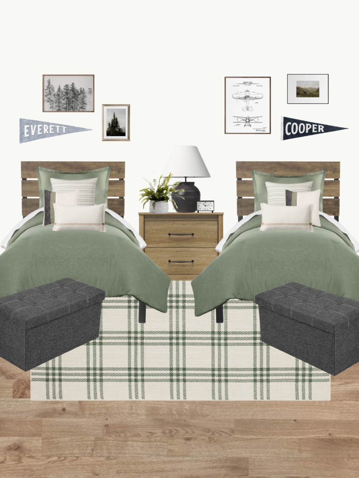 This nightstand is so versatile! It can be used in any bedroom space. Loving the old school vintage boy room vibes!

Kids room design board, kids room mood board, twin beds, kids room ideas, kids room design, kids room designs, boy bedroom design, boy bedroom design, bedroom design board, mood boards, design boards, kids bedding, nightstands, nightstand decor, throw pillows, play room rugs, rugs, area rugs, plaid rug, green bedding, kid room wall art, vintage boy room, boy rooms

#LTKstyletip #LTKsalealert #LTKhome