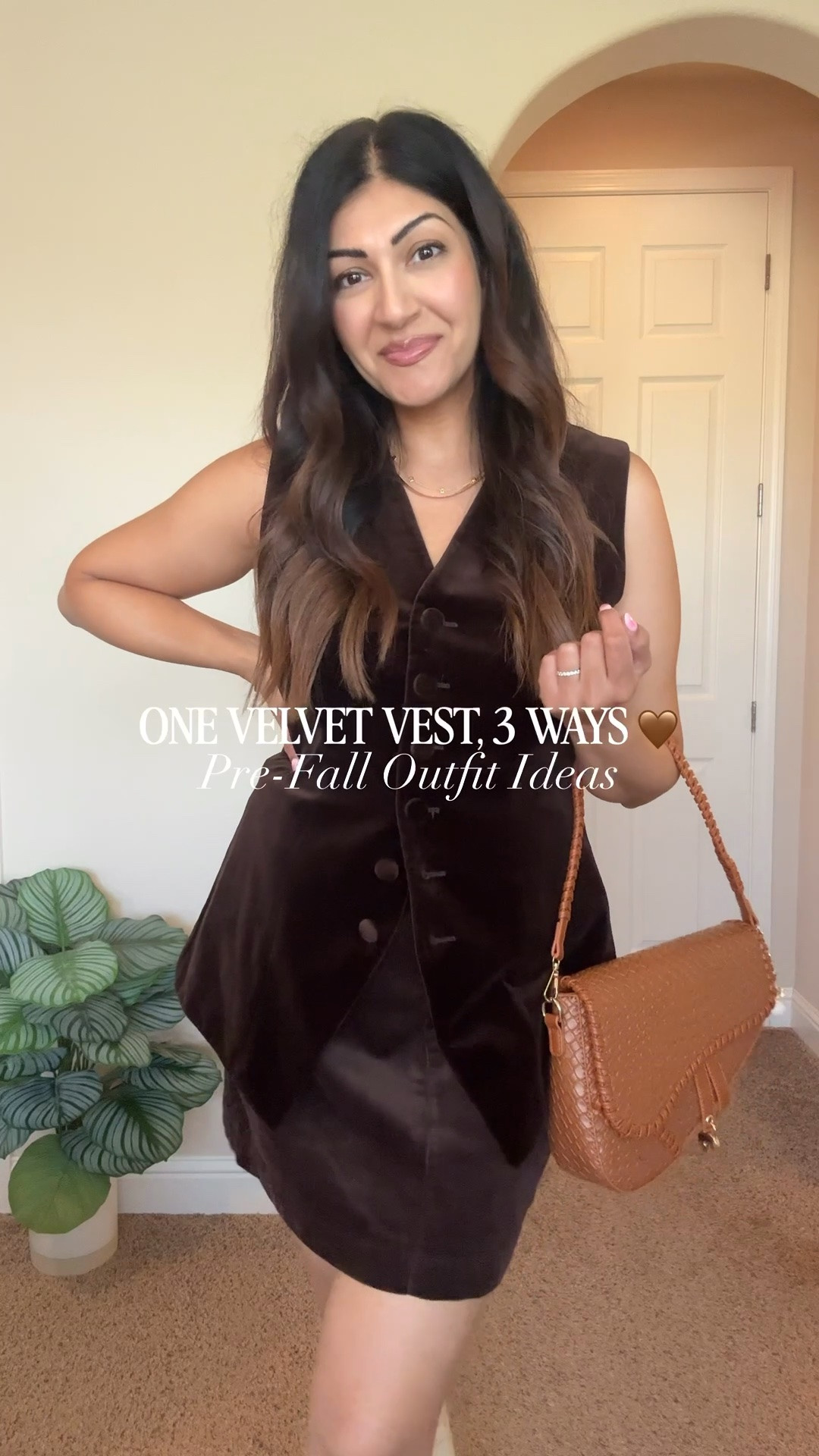 One velvet vest, 3 ways 🤎 Consider this your sign to start transitioning your wardrobe into fall.

I’m styling this chocolate brown velvet vest three ways — with a mini skirt for a concert or night out, a lace midi skirt for a feminine office look, and layered with a blazer for a polished work outfit.

Velvet + chocolate brown are going to be SO good for pre-fall, and I love finding pieces that can work just as easily for the office as they can for your weekend plans.

#PreFallStyle #FallWorkwear #FallOutfits #WorkwearStyle #ConcertOutfit #MidsizeStyle #LTKStyle

#LTKWorkwear #LTKootd #LTKMidsize