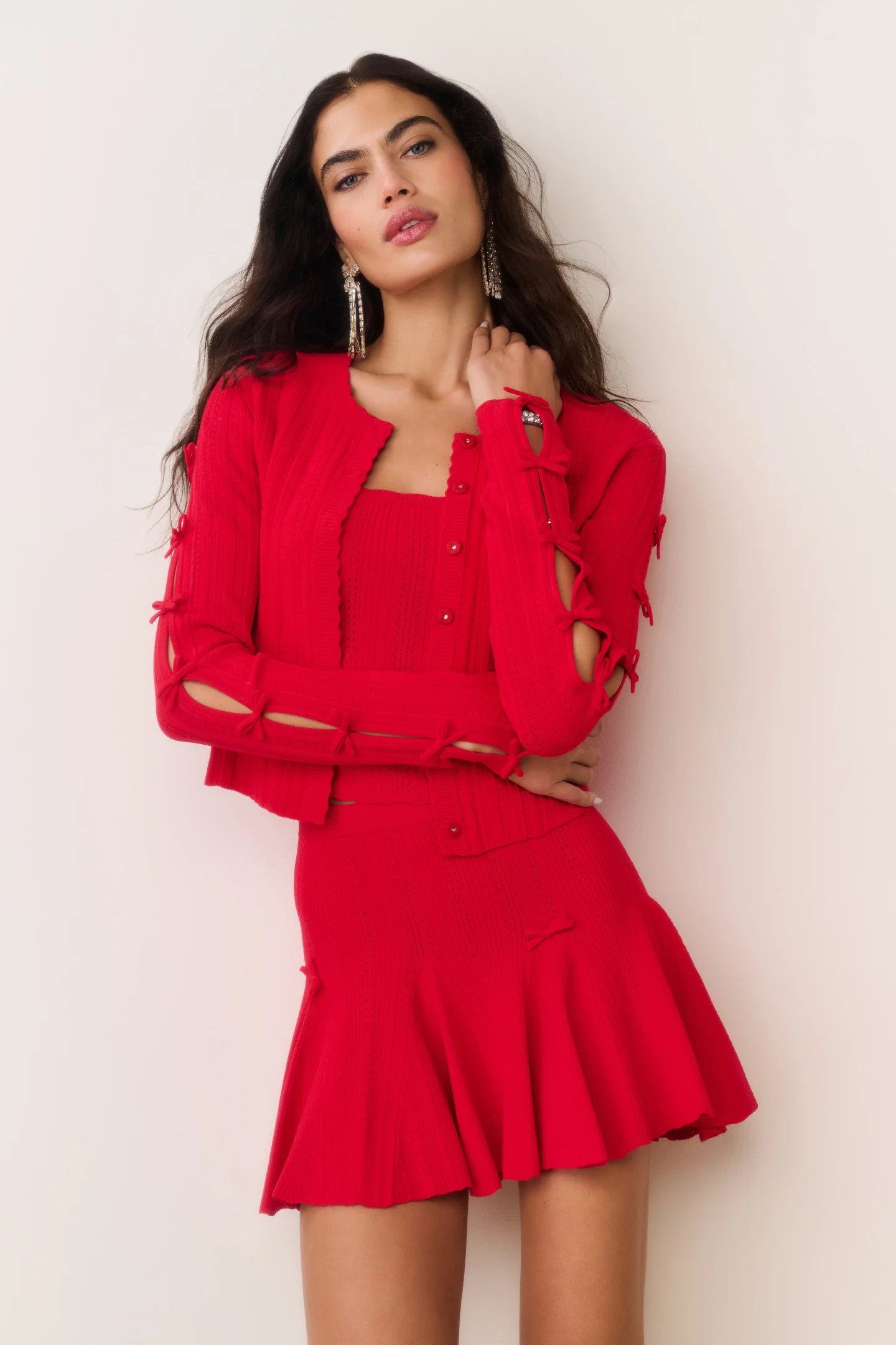 Zoriah Rib Pointelle Knit Cardigan | LoveShackFancy