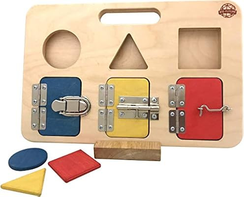 Montessori Busy Board for Toddlers - Shape Sorter - Latch Board - Educational Toy | Amazon (US)