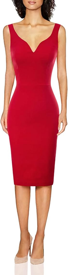 GRACE KARIN Women Sleeveless Deep V Neck Cocktail Pencil Dress | Amazon (US)