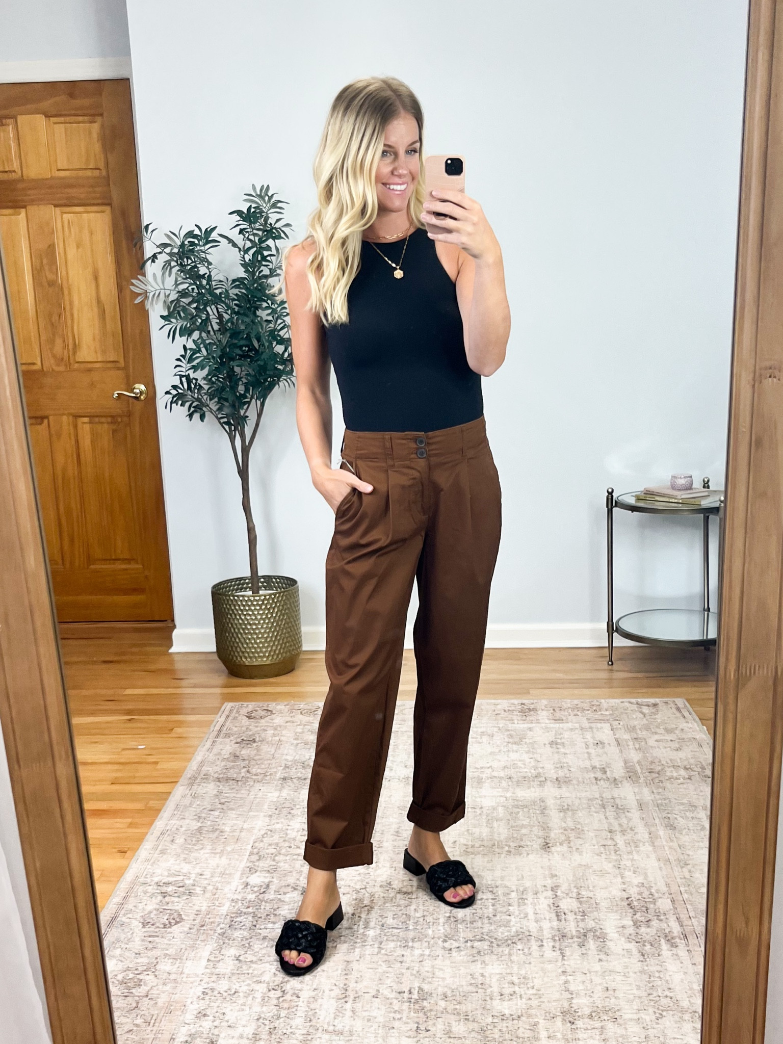 I love these pants! I wasn’t sure about the trouser trend but when I saw these I had to try this casual style. I love this color for fall. They fit true to size- I’m wearing a size 2. These are great workwear pants! 

#LTKunder50 #LTKworkwear #LTKFind