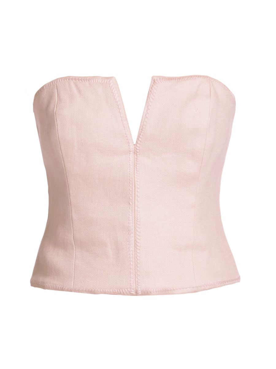 Matchmaker Linen Bustier Crop Top | Saks Fifth Avenue
