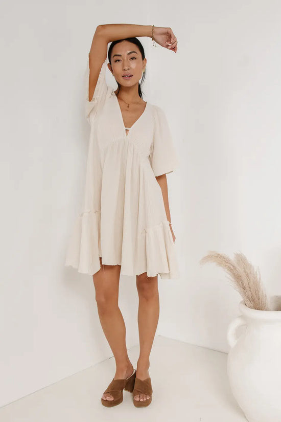 Slow It Down Mini Dress in Cream | Böhme US