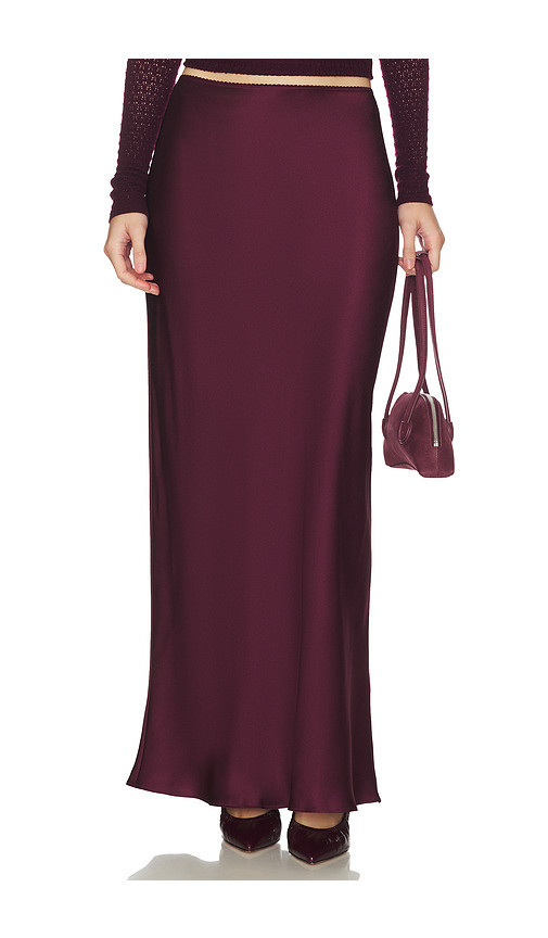 SABLYN Grace Bias Cut Maxi Pull On Skirt in Burgundy. Size S. Also in L, XS. | Revolve Clothing (Global)