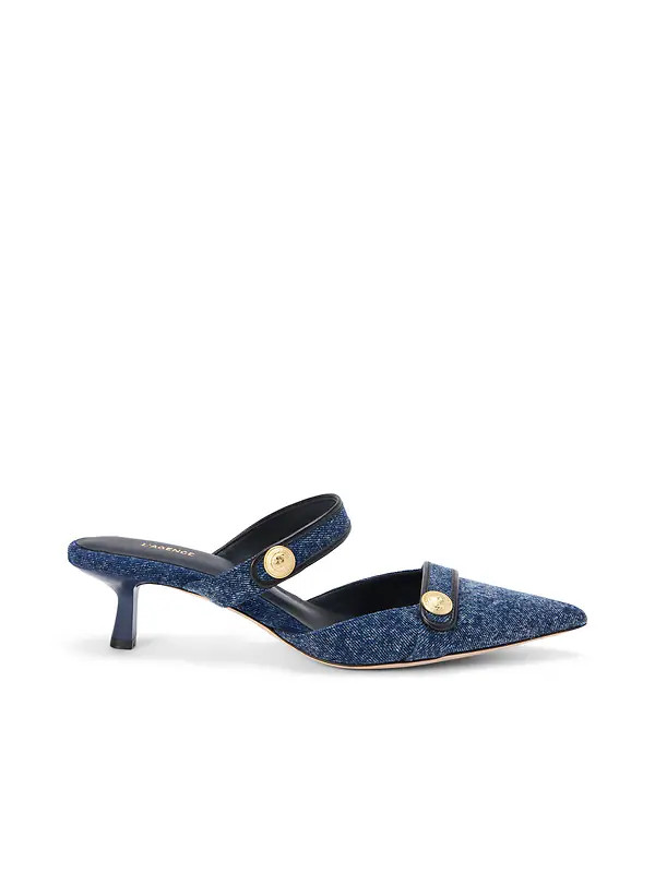 Gilliane Denim Mule in Dark Denim | L'AGENCE | L'Agence