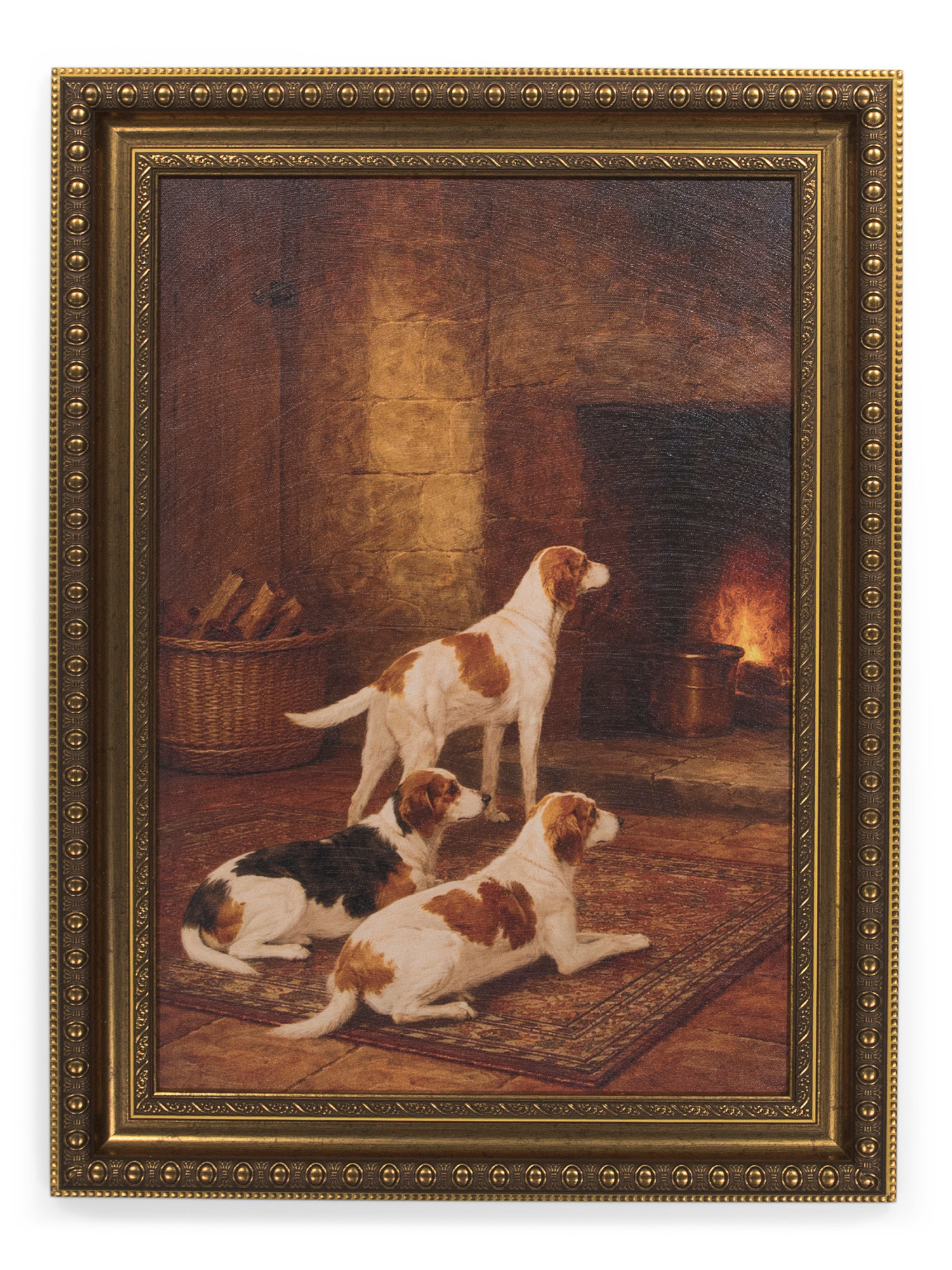 18x24 Hunting Dogs By The Fire Wall Art | TJ Maxx