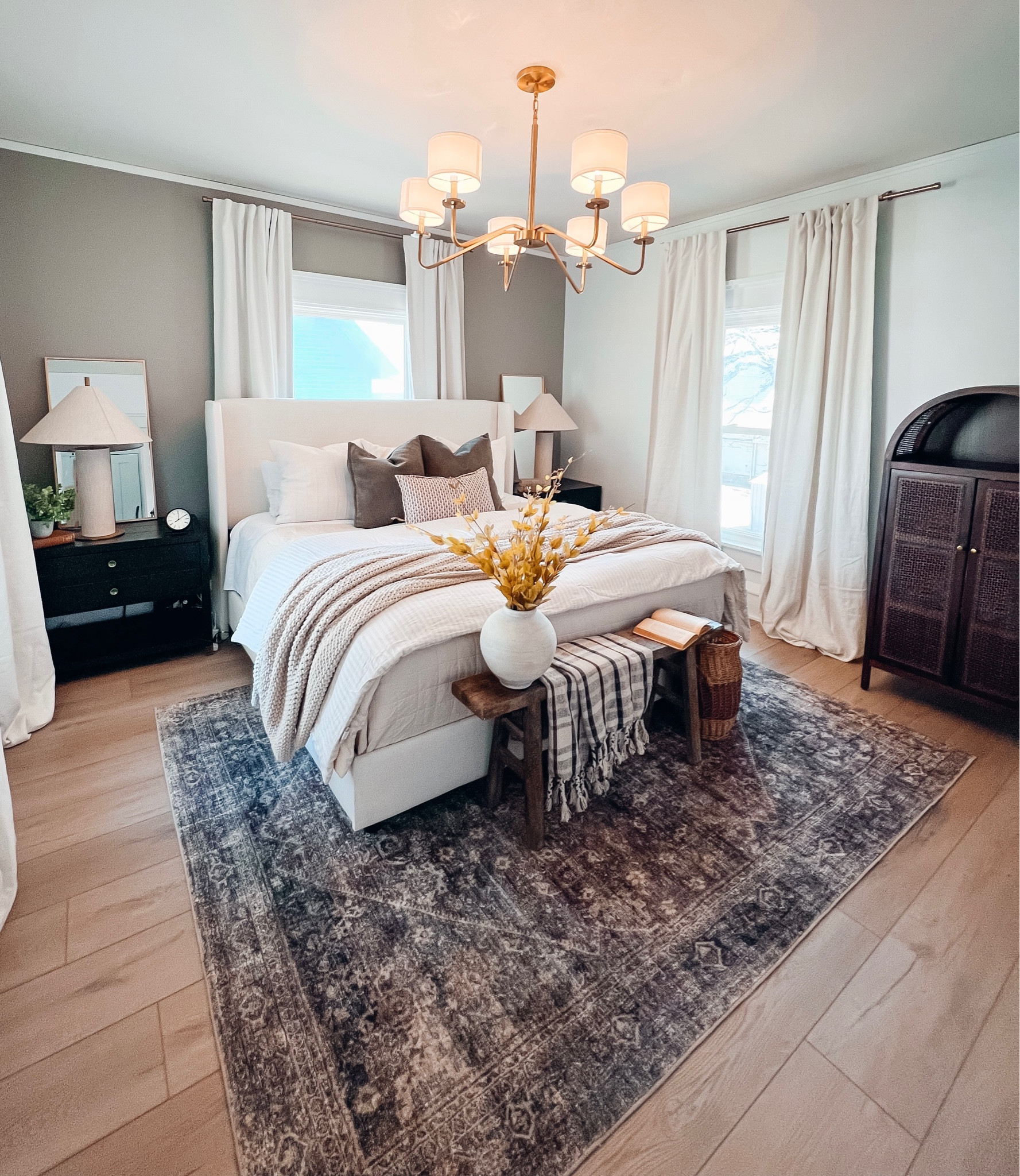 Shop my Primary bedroom. Loloi x amber lewis cloud pile rug, upholstered bed, nightstands, Target bedding (which is on sale), Pottery Barn vase and curtain and more!

#LTKFind #LTKhome #LTKstyletip