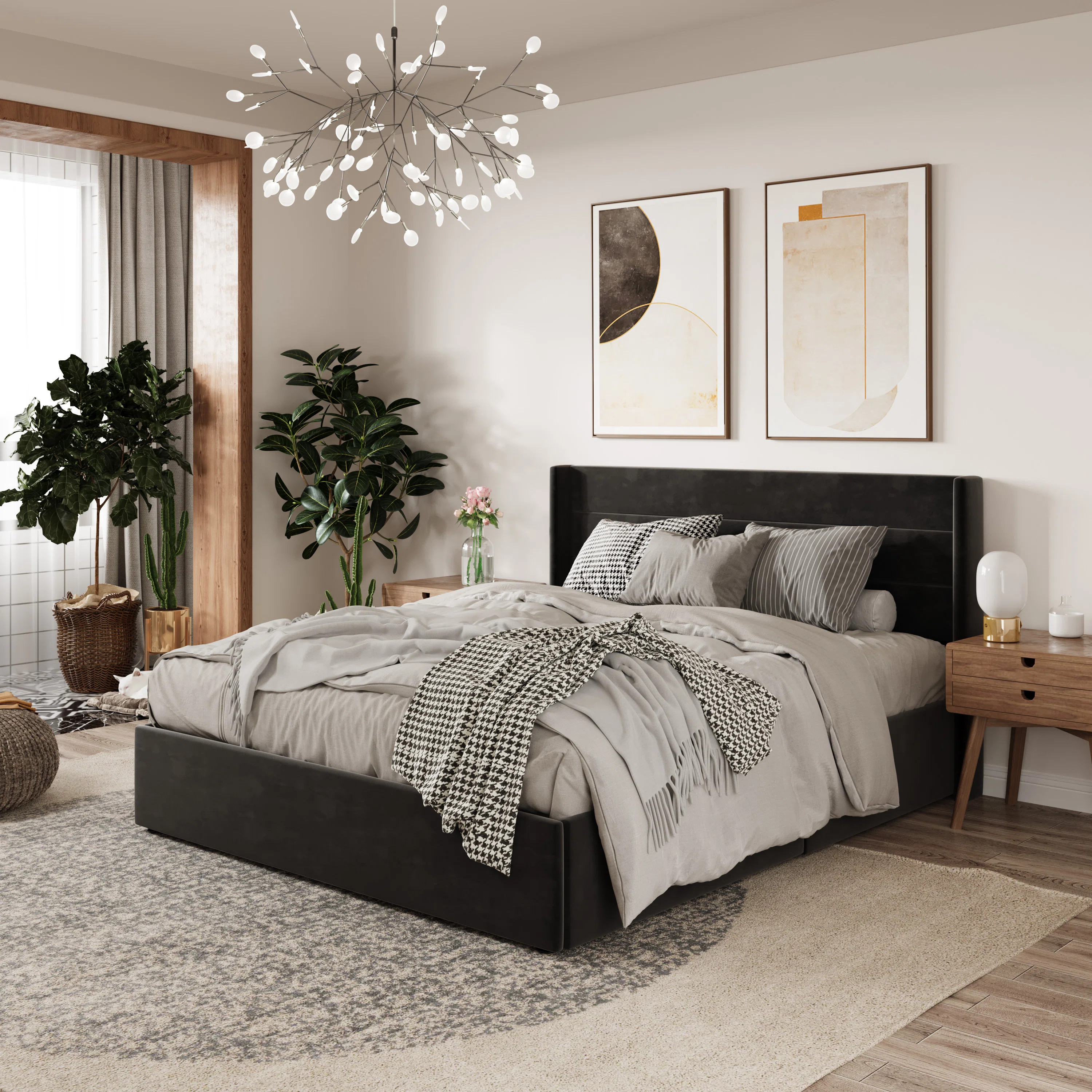 Braya Hydraulic Lift Up Storage Upholstered Platform Bed | Wayfair North America